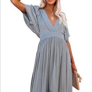 Pink Wind Women's Casual Flowy Ruffle Boho Maxi Dress